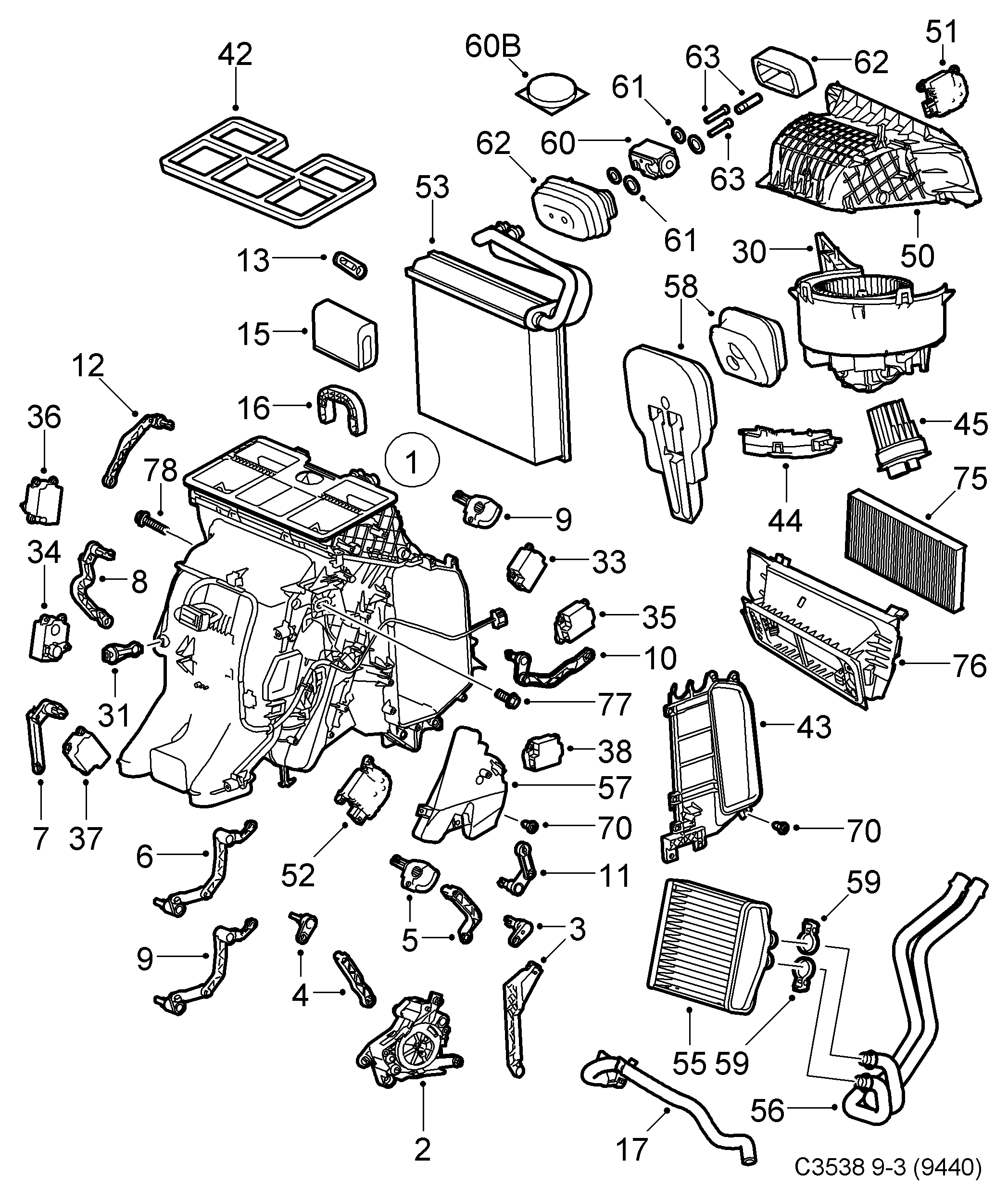 FIAT 93 172 073 - Evaporator, air conditioning onlydrive.pro