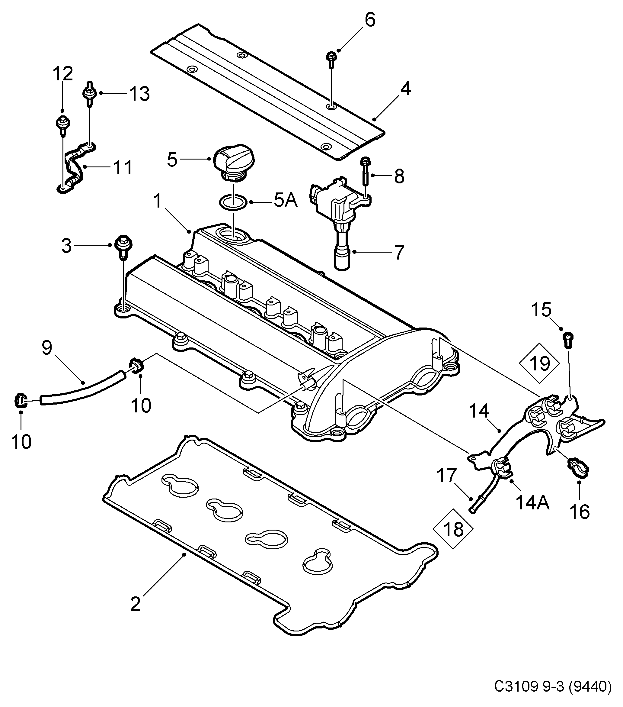 Opel 90 537 687 - Blīvju komplekts, Motora bloka galvas vāks onlydrive.pro