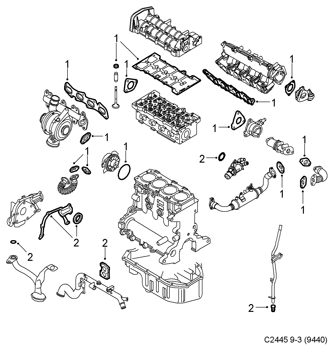 Opel 93 186 198 - Motor, (2005-2012) , z19dth, z19dtr, a19dtr: 1 pcs. onlydrive.pro