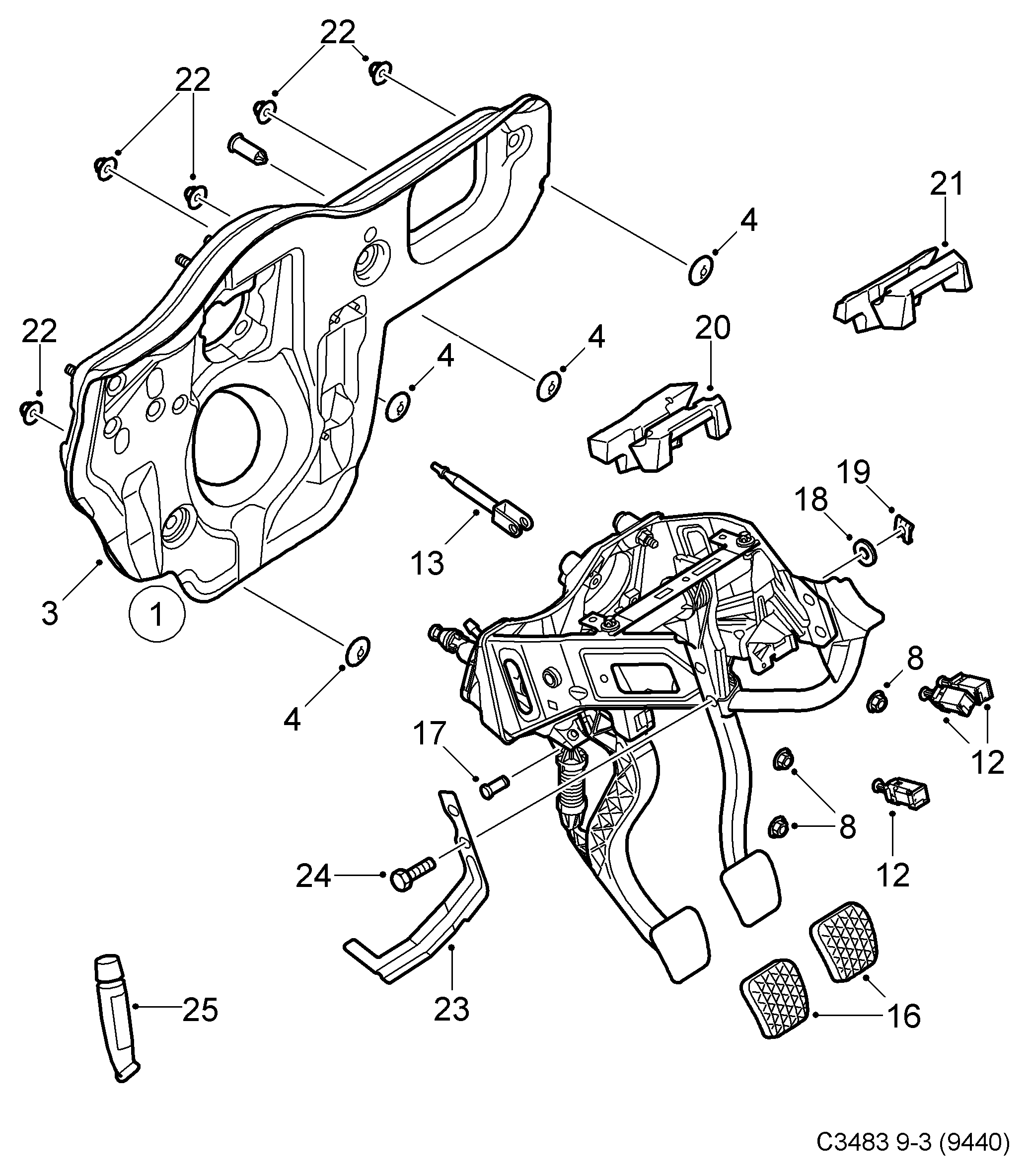 Opel 9185906 - Brake operation, (2003-2012) , 4d, 5d, cv: 1 pcs. onlydrive.pro