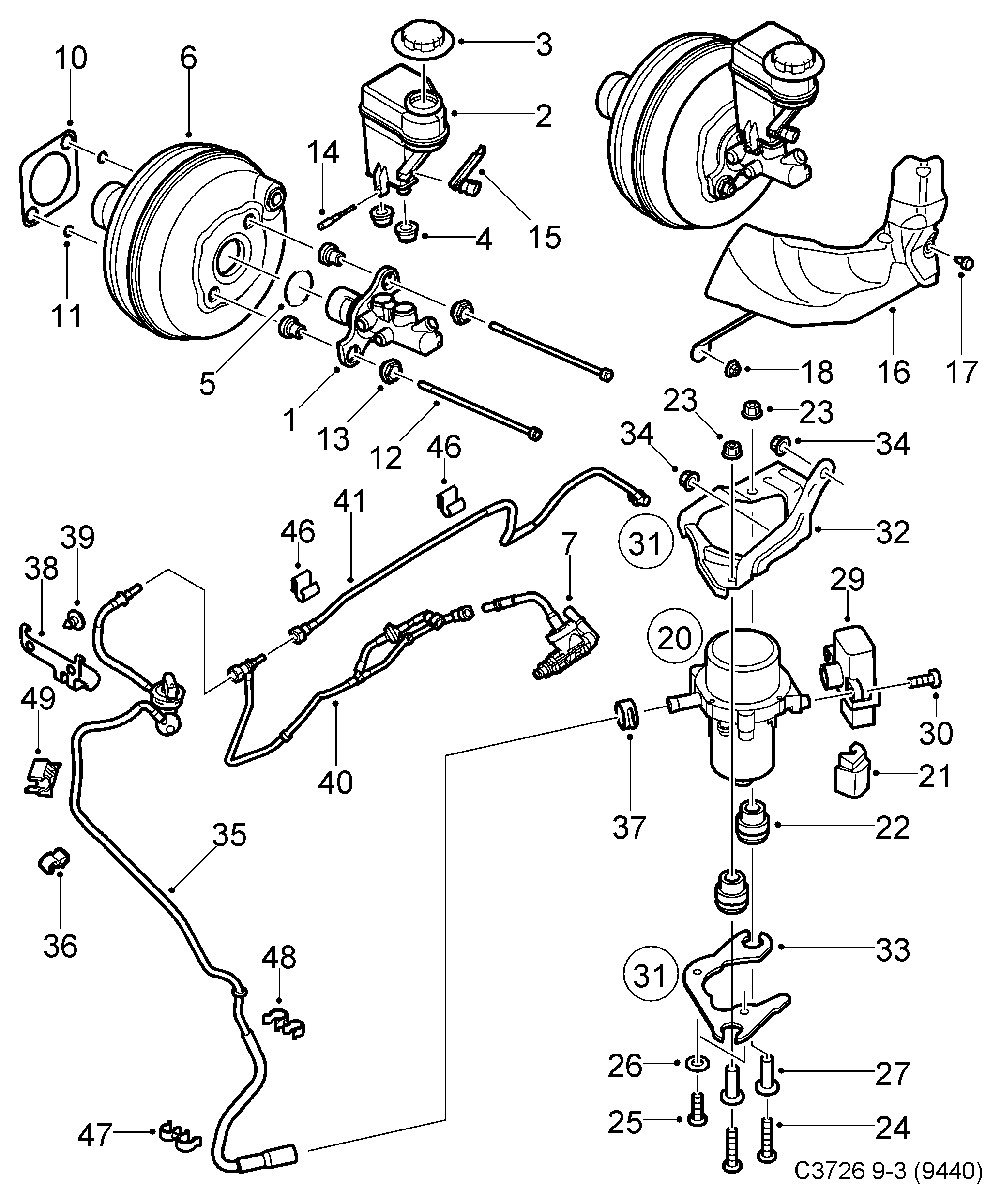 Opel 93184542 - Master cylinder - vacuum brake booster, (2006-2010) , 4d, 5d, cv: 1 pcs. onlydrive.pro