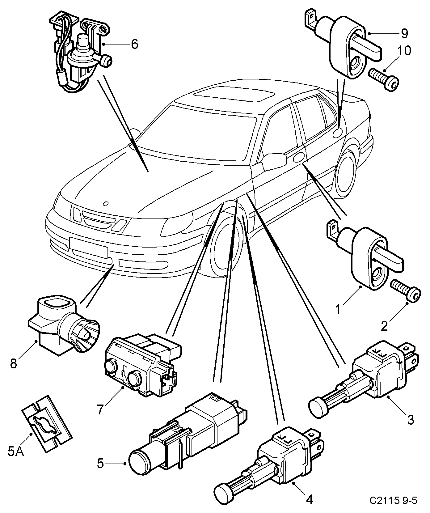 SAAB 46 16 173 - Connectors - sensor, (1998-2010): 1 pcs. onlydrive.pro