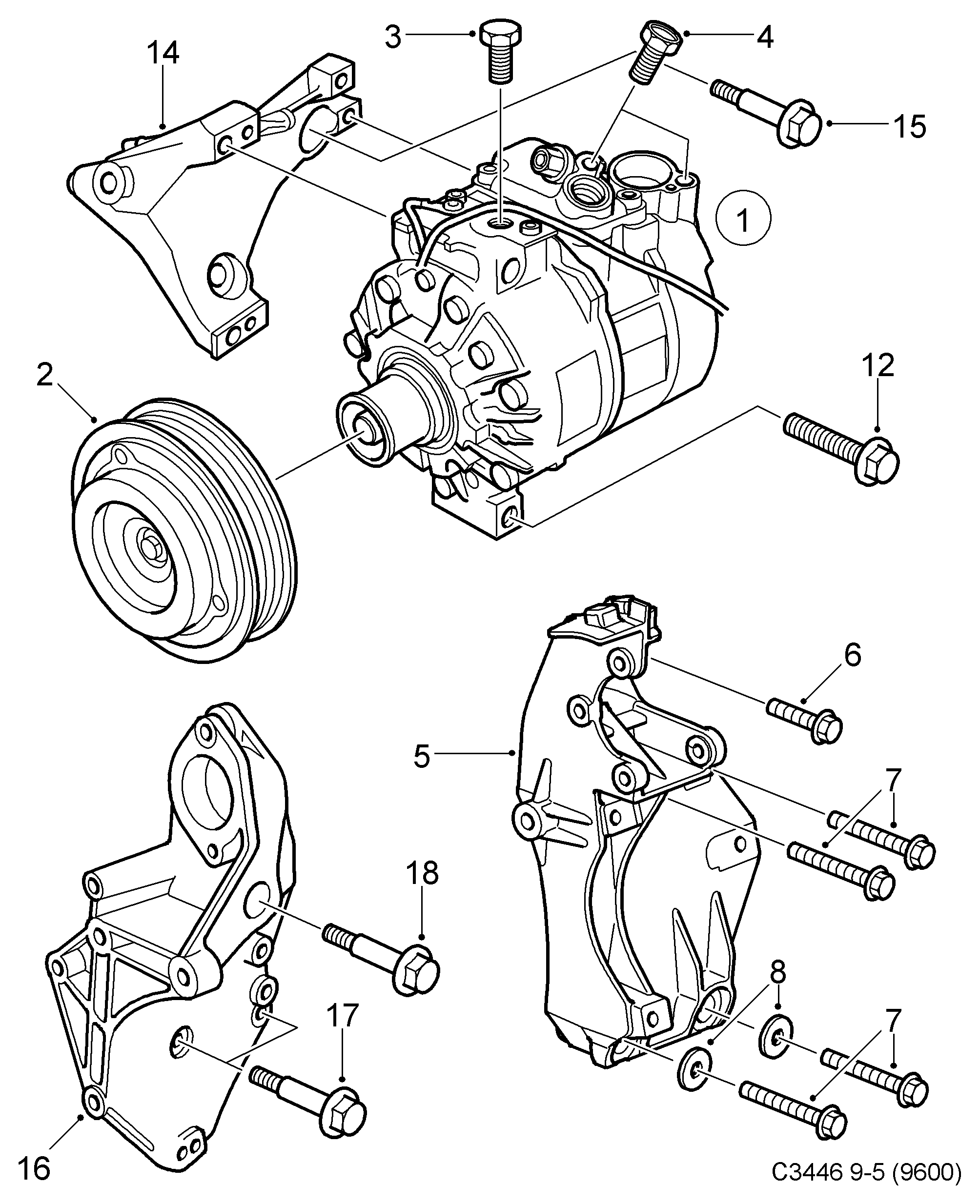 SAAB 12 75 6725 - Compressor, air conditioning onlydrive.pro