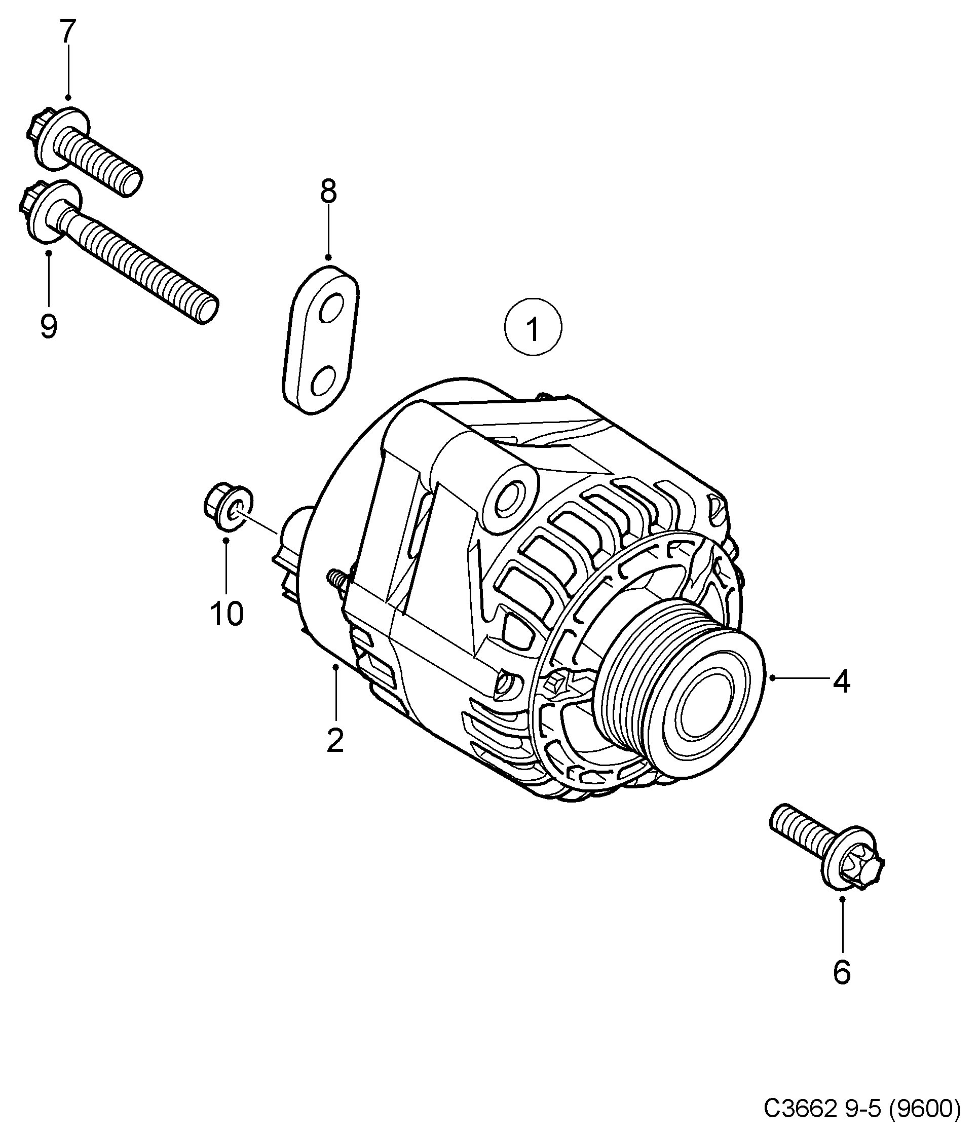 SAAB 12 75 9595 - Alternator onlydrive.pro