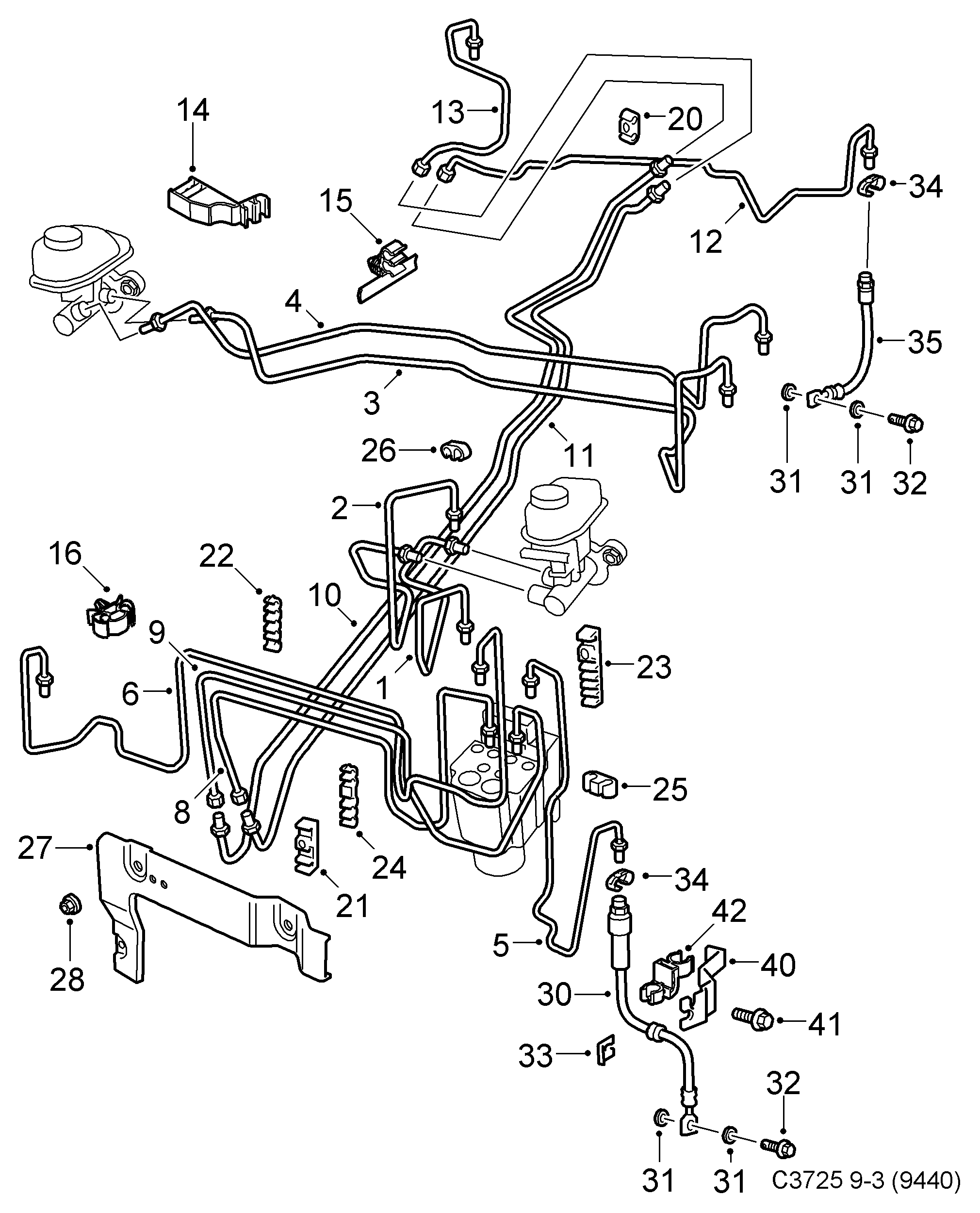 SAAB 12779335 - Bremžu šļūtene onlydrive.pro