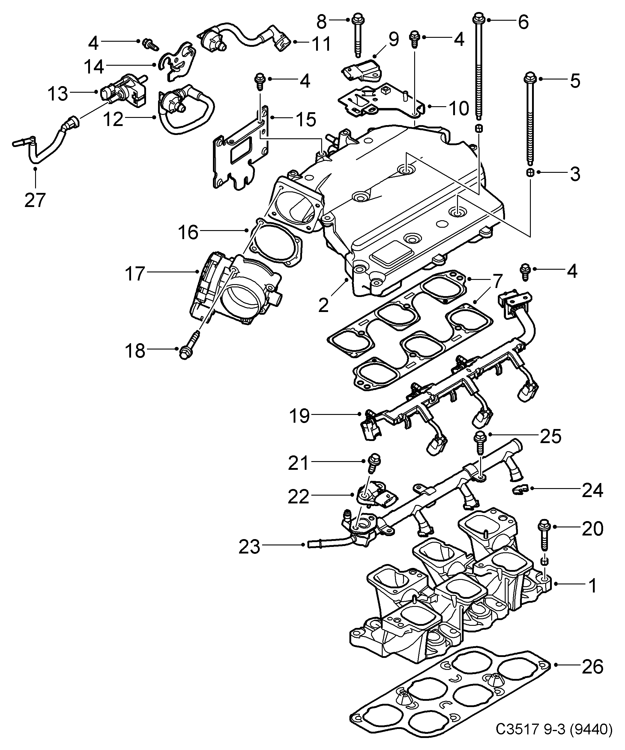 SAAB 12595102 - Gasket Set, intake manifold onlydrive.pro