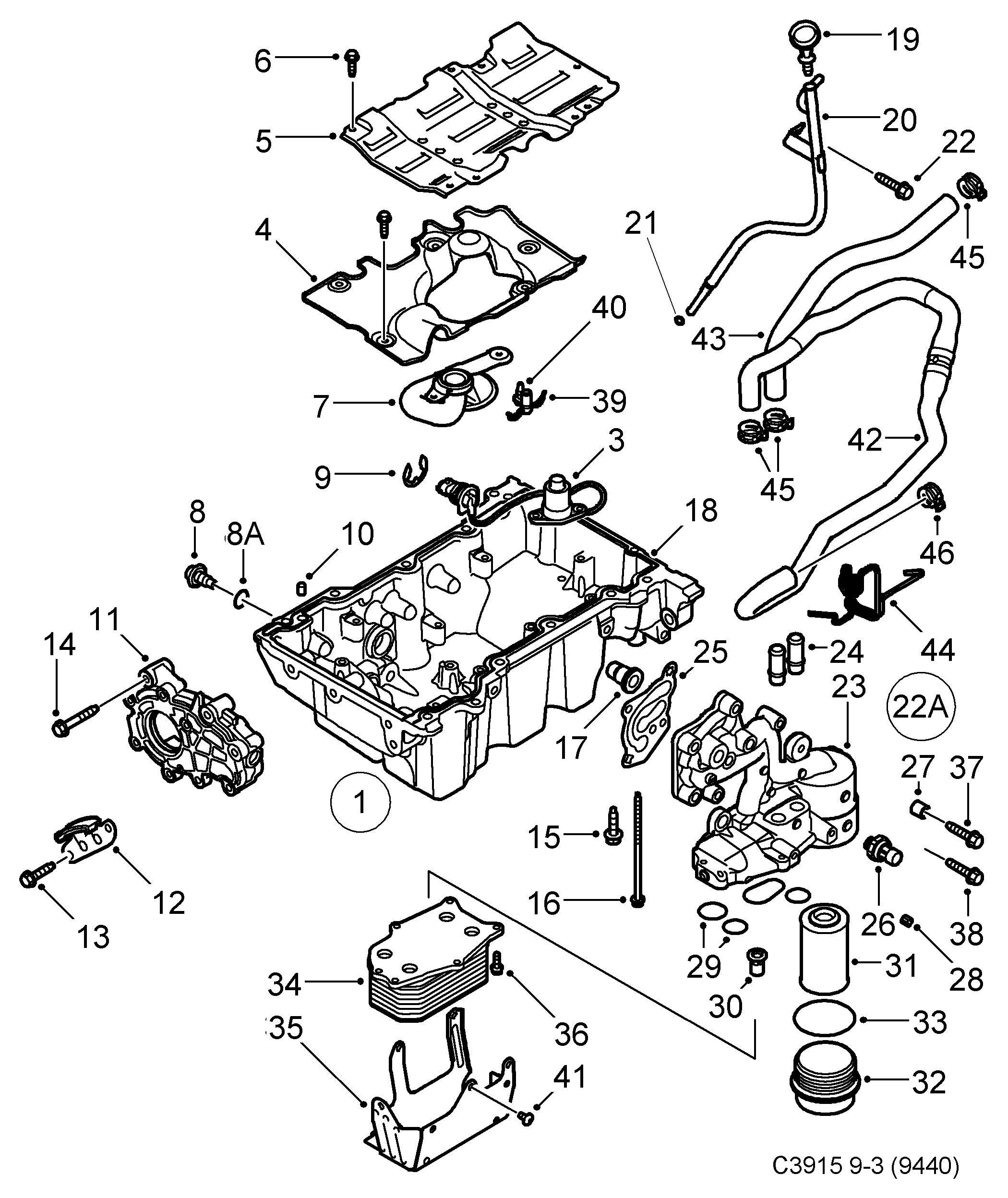 SAAB 11 519 408 - Oil pan, oil filter, (2006-2012) , b284: 1 pcs. onlydrive.pro