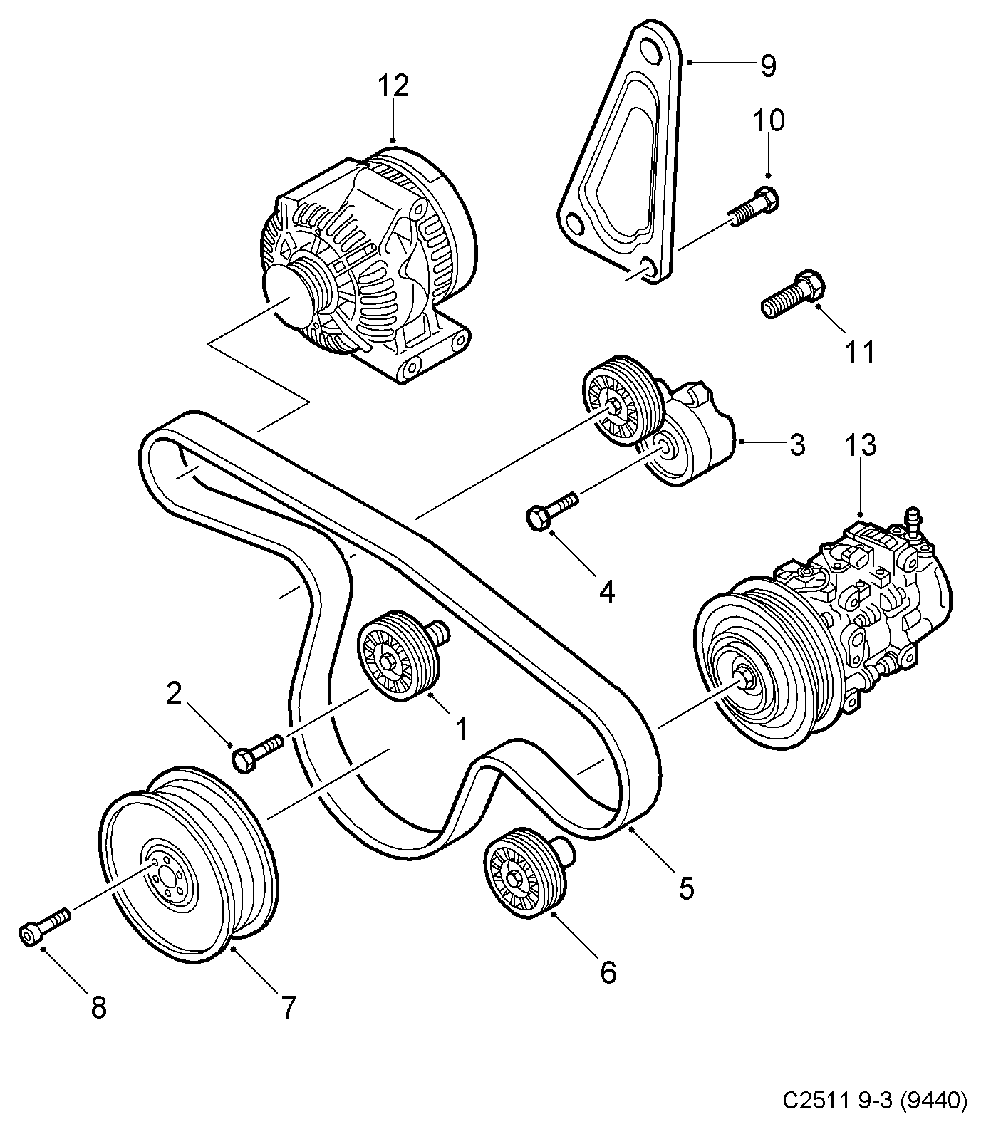 Suzuki 55190811 - Belt tensioner, (2005-2012) , z19dt, z19dth, z19dtr, a19dtr: 1 pcs. onlydrive.pro