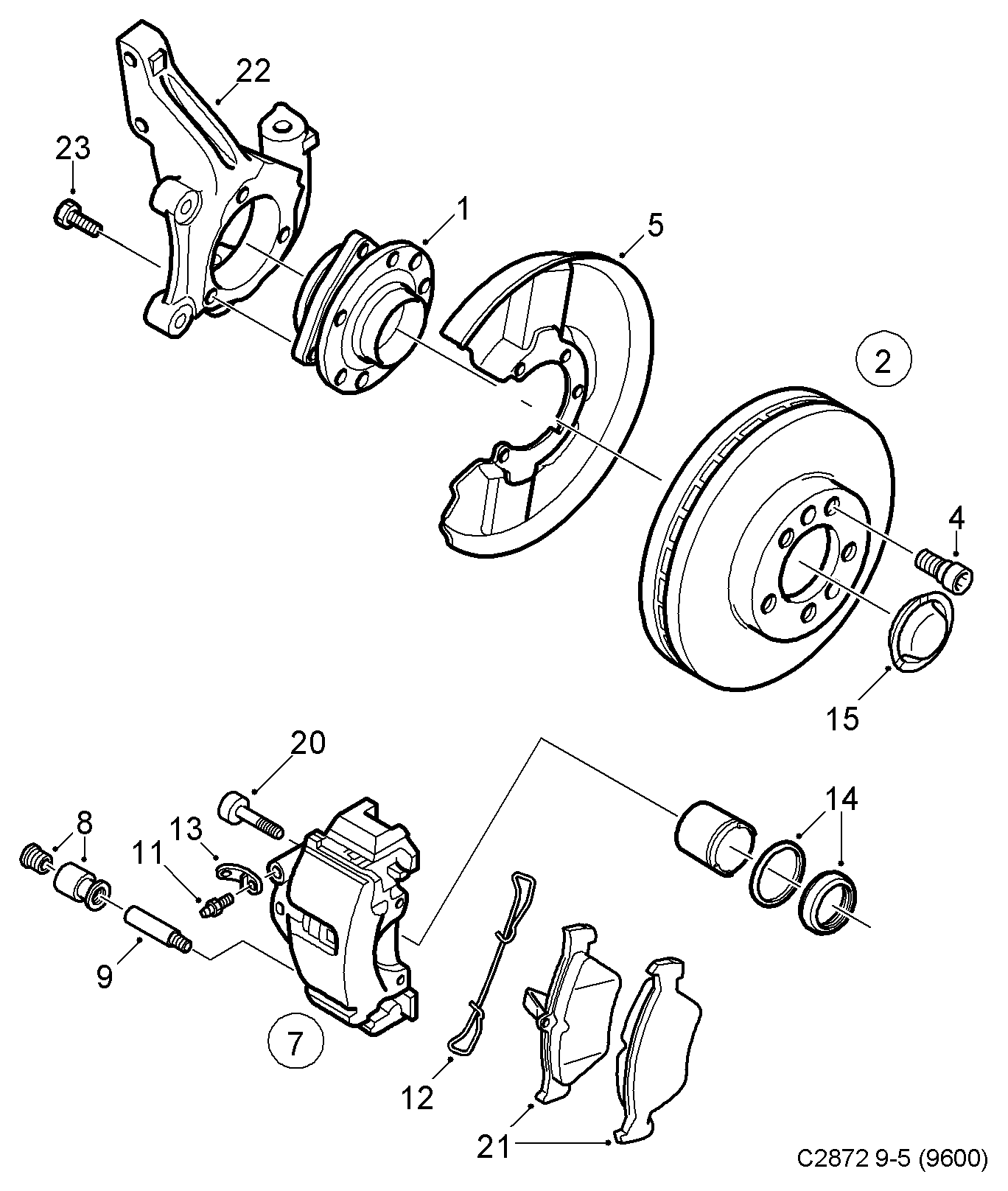 Opel 5392485 - Brake disc and caliper, (2002-2005): 1 pcs. onlydrive.pro