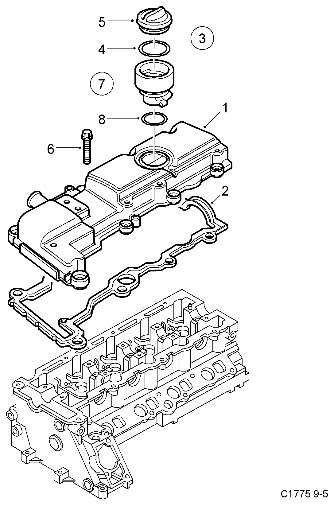 SAAB 95 44 446 - Gasket, cylinder head cover onlydrive.pro