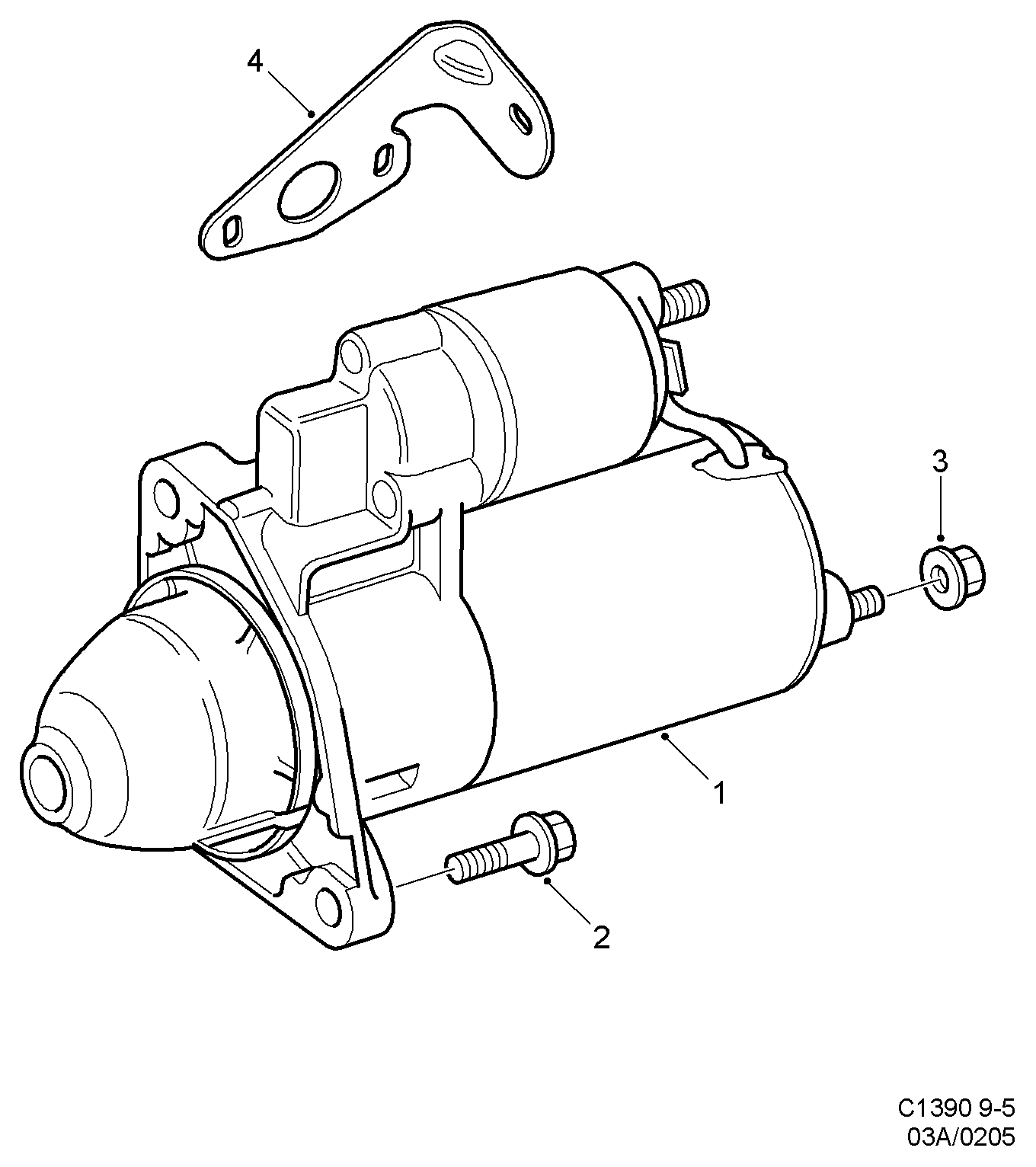 Opel 93176034 - Starter motor, (2002-2005) , d223l: 1 pcs. onlydrive.pro