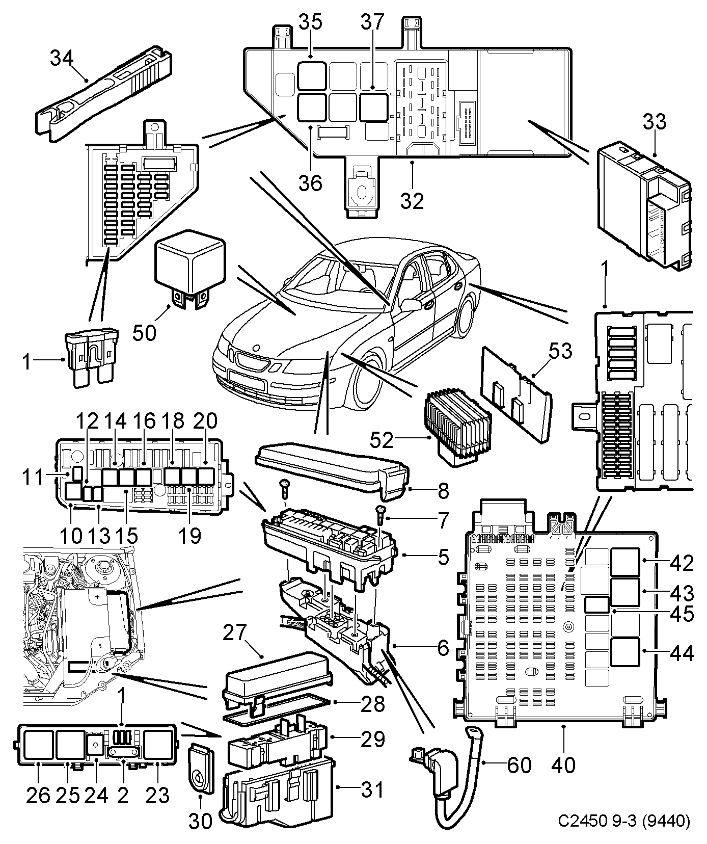 Opel 55354141 - Relays and fuses, (2003-2005) , 4d, cv: 1 pcs. onlydrive.pro