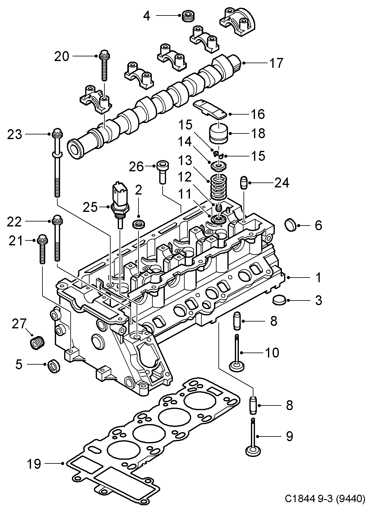 Opel 91 20 253 - Cylinder head, (2003-2004) , d223l: 1 pcs. onlydrive.pro