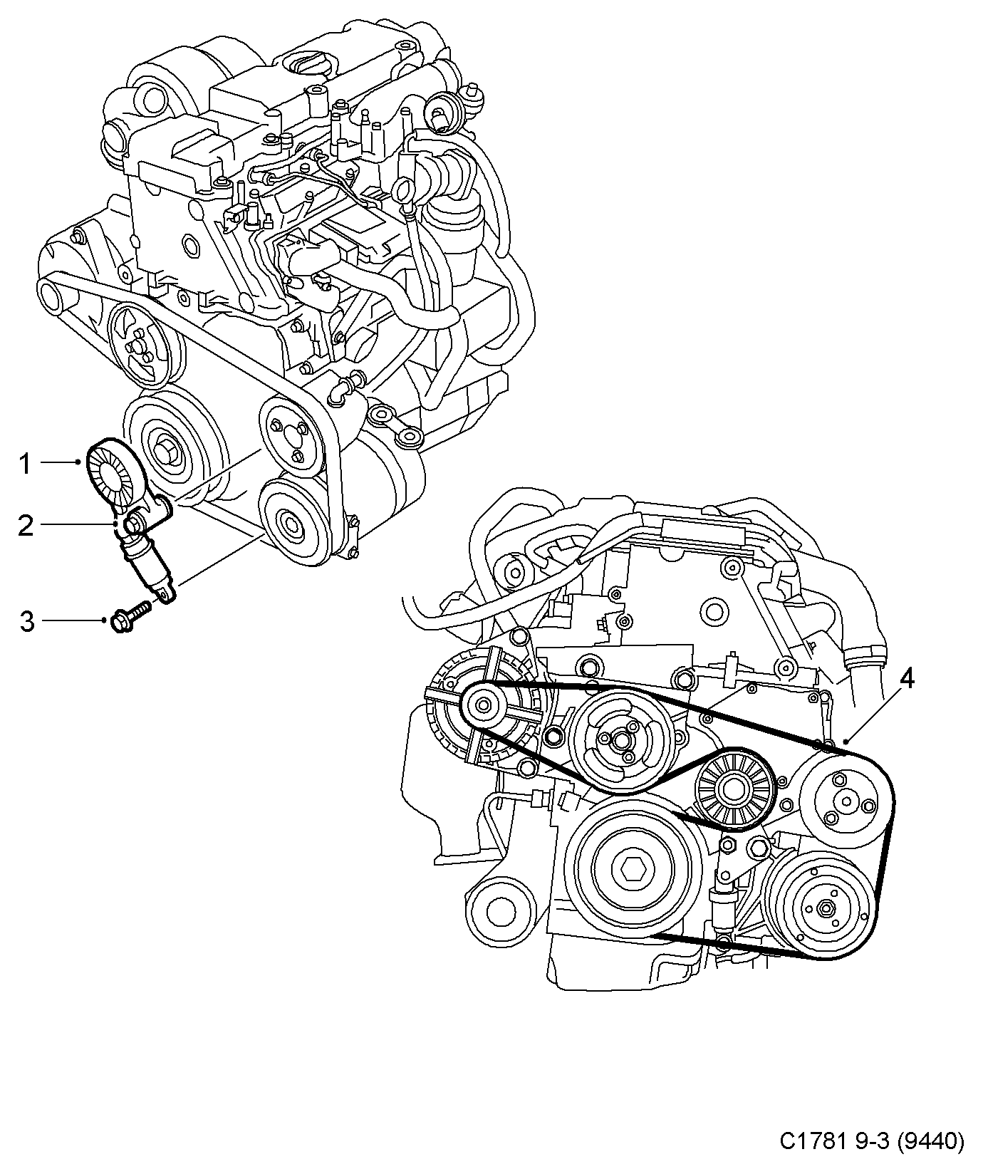 Opel 9180809 - Belt Tensioner, v-ribbed belt onlydrive.pro