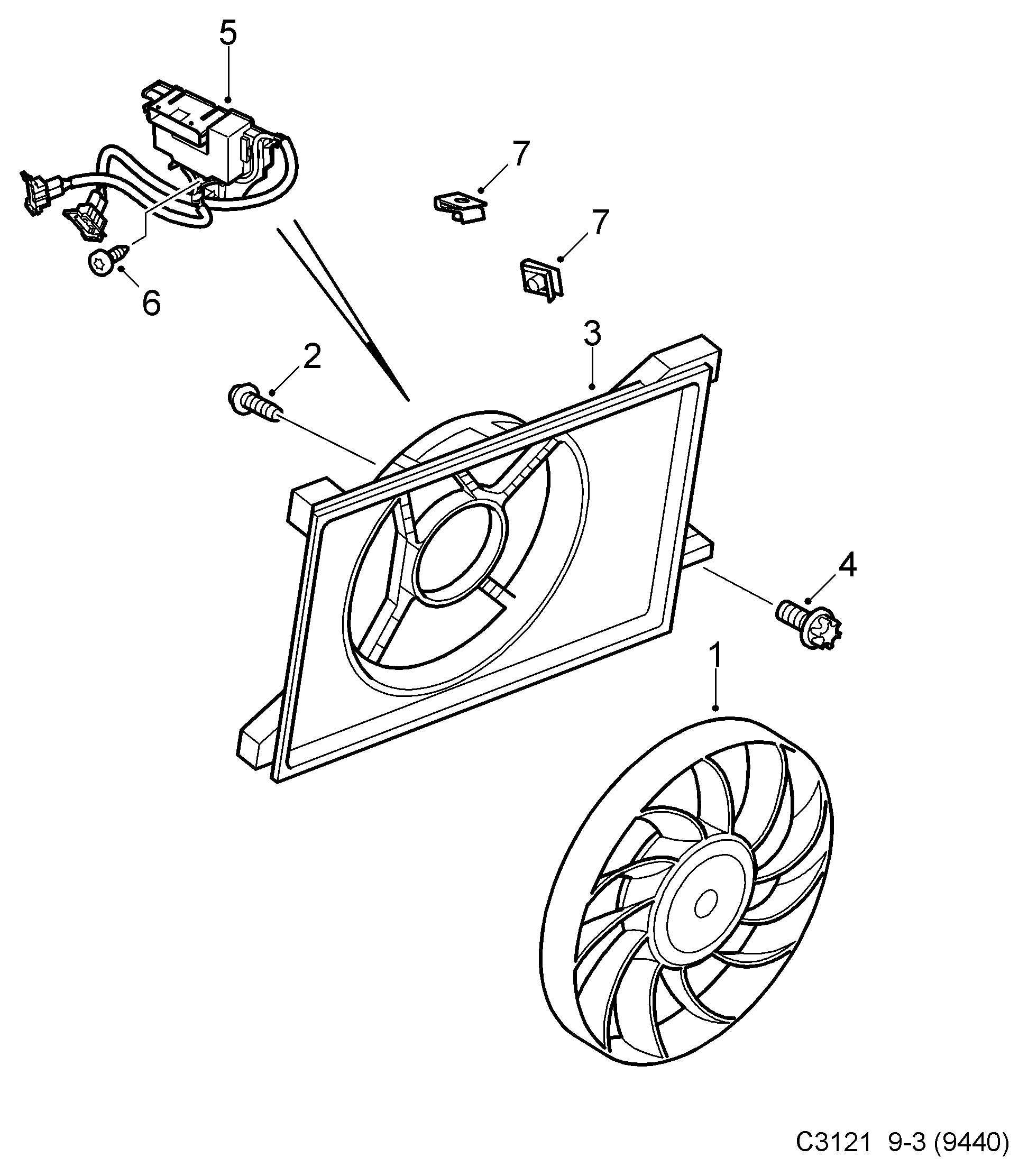 SAAB 24410992 - Fan, radiator onlydrive.pro