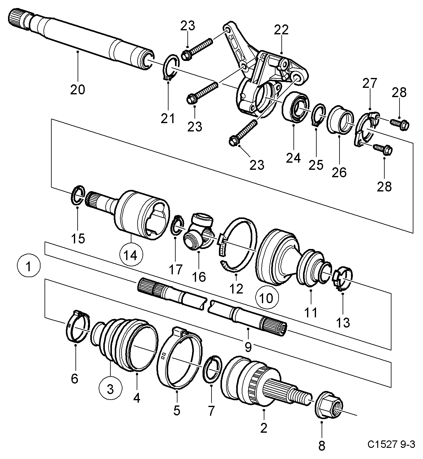 Opel 13166590 - Outer universal joint - front, (2003-2005) , b207, d223l, z19dth: 1 pcs. onlydrive.pro