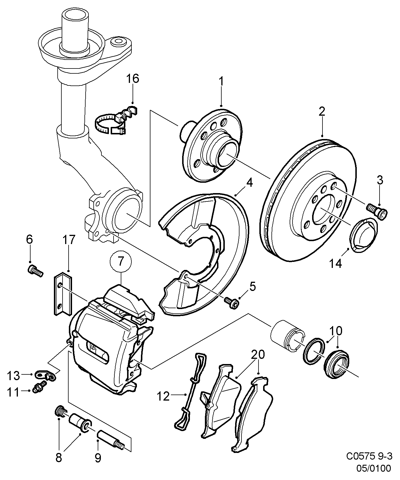 SAAB 4244422 - Accessory Kit for disc brake Pads onlydrive.pro