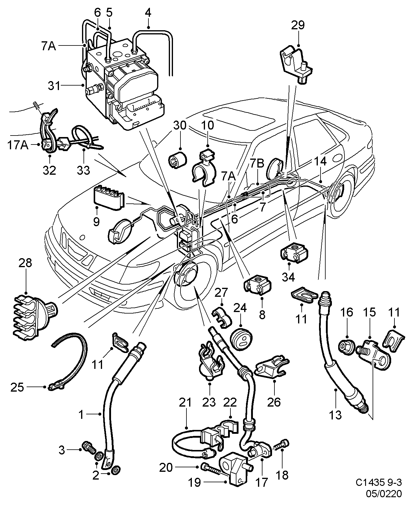 SAAB 4241444 - Bremžu šļūtene onlydrive.pro