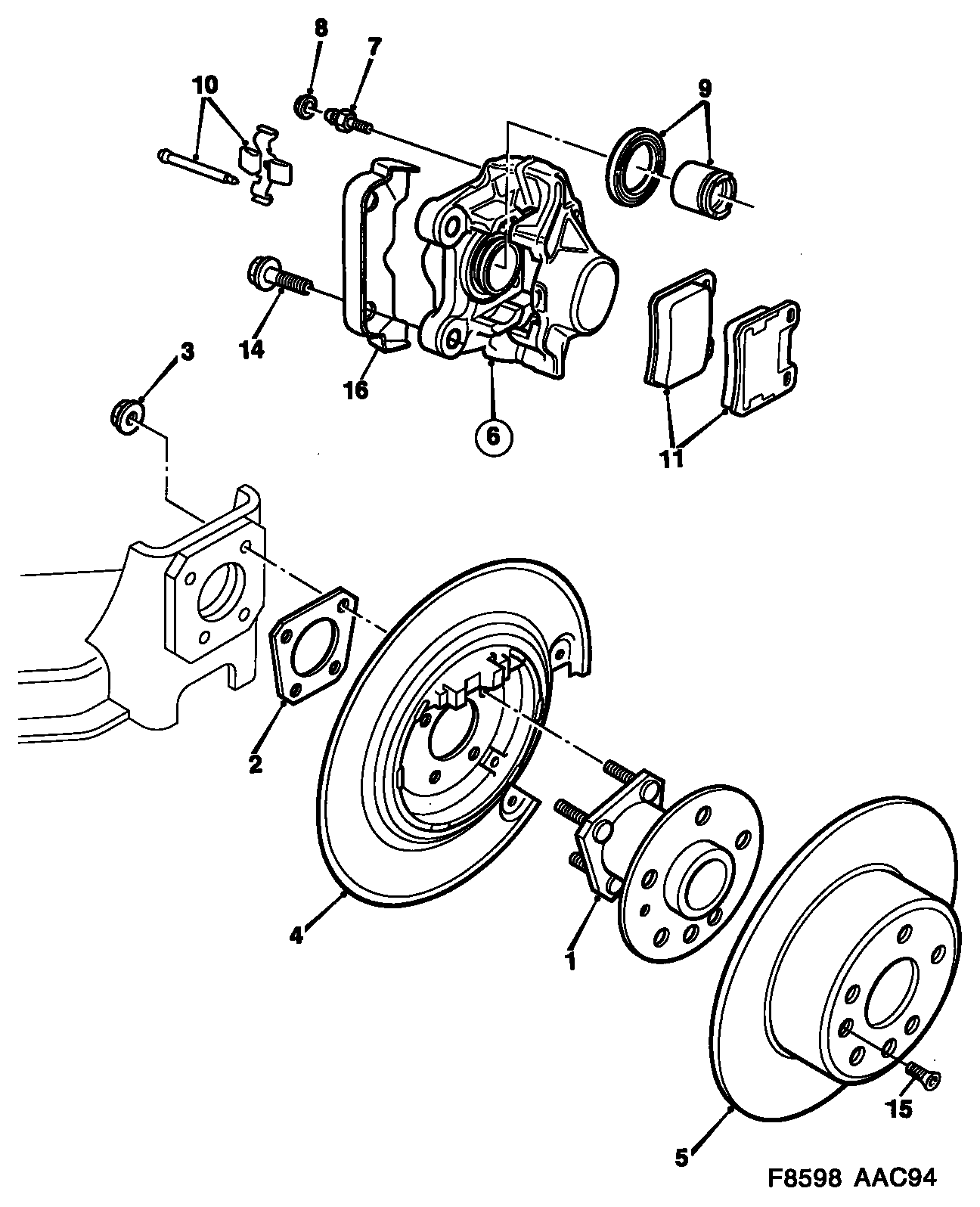 Chevrolet 4837241 - Brake disc and caliper, (1994-1998): 1 pcs. onlydrive.pro