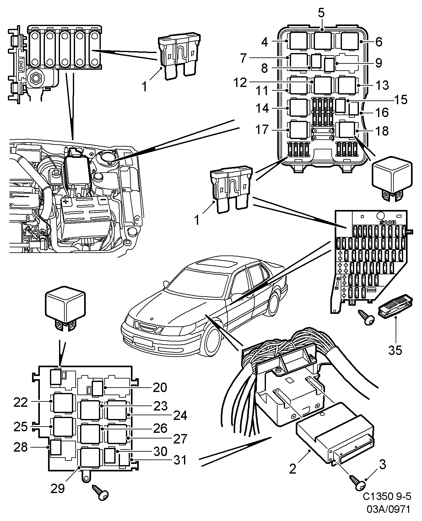 Scania 8533176 - Relays and fuses - dice, (2000-2001): 1 pcs. onlydrive.pro