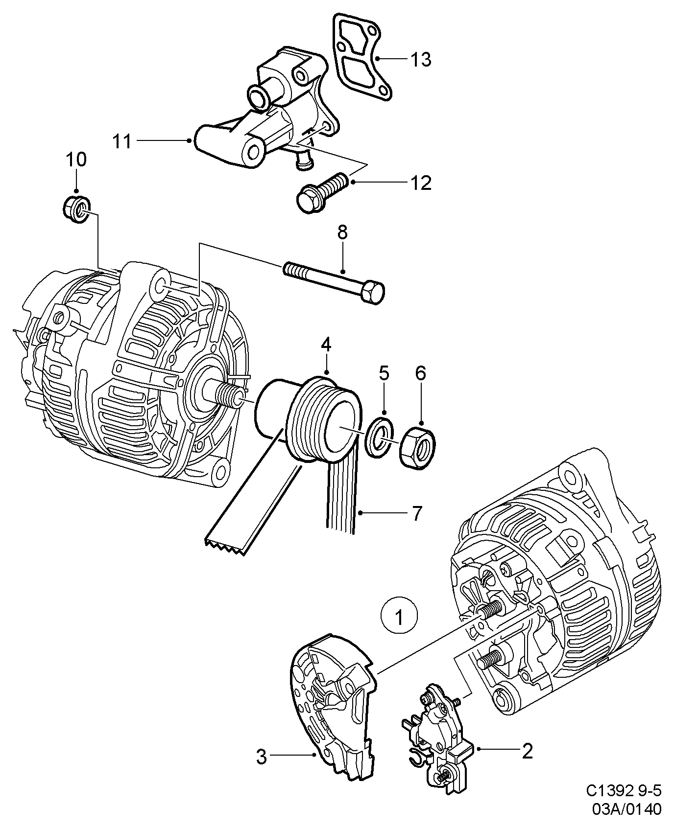 SAAB 55 49 555 - Alternator onlydrive.pro