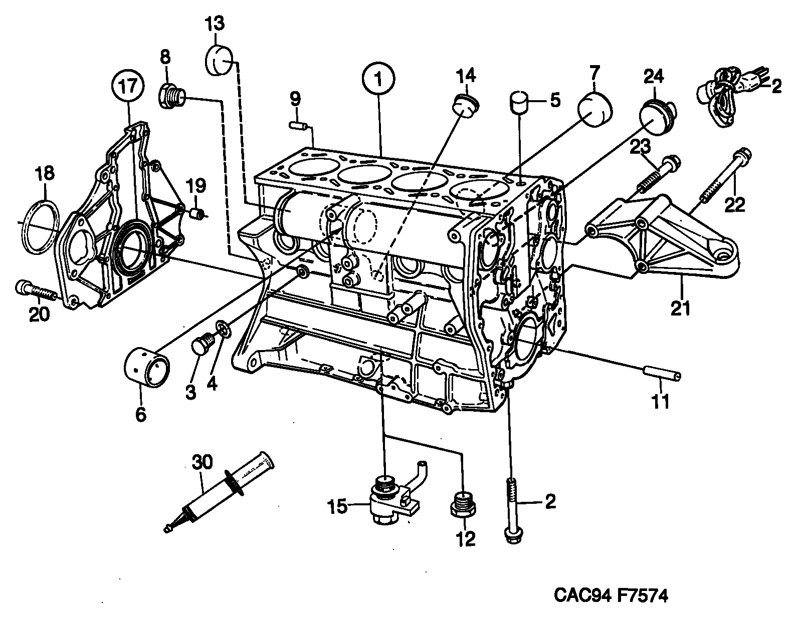 Chevrolet 9117557 - Cylinder block - 4-cylinder, (1994-1998) , 4-cyl: 1 pcs. onlydrive.pro