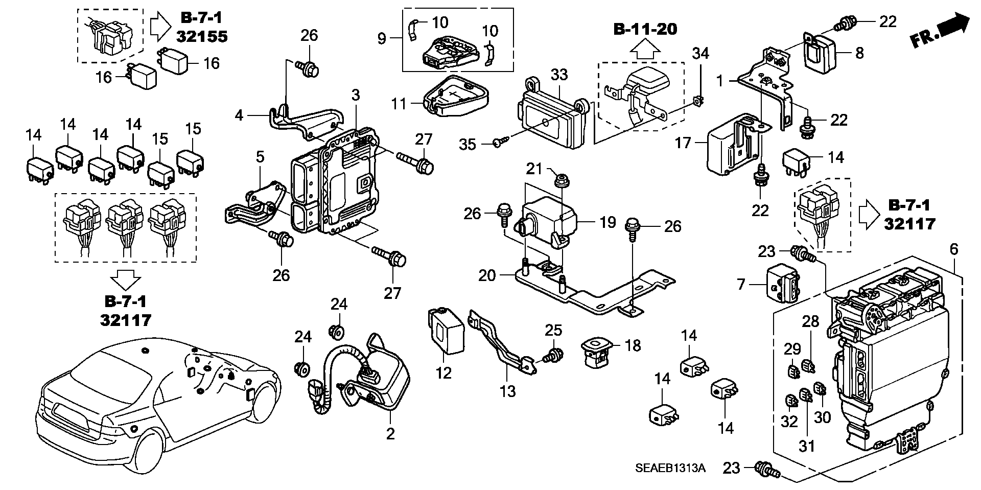 Honda 39794-SDA-901 - Control unit (cabin) (diesel) (rh): 002 pcs. onlydrive.pro