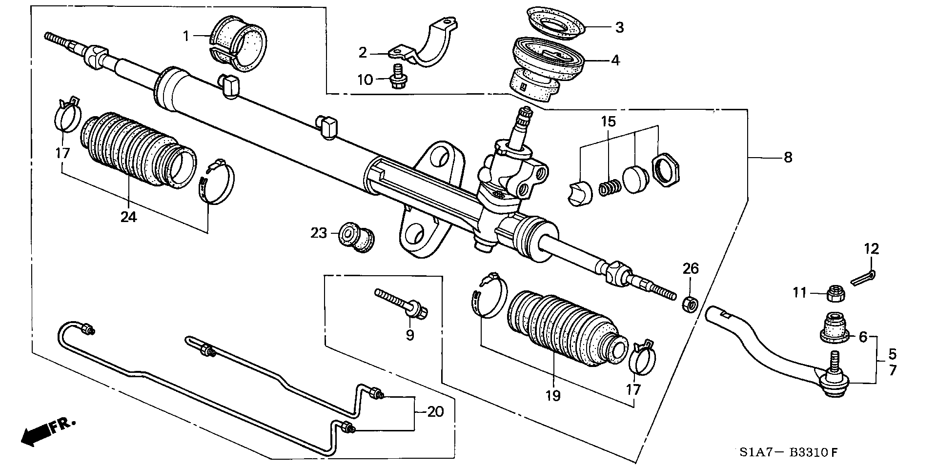 Honda 53540-S1A-E01 - Skersinės vairo trauklės galas onlydrive.pro