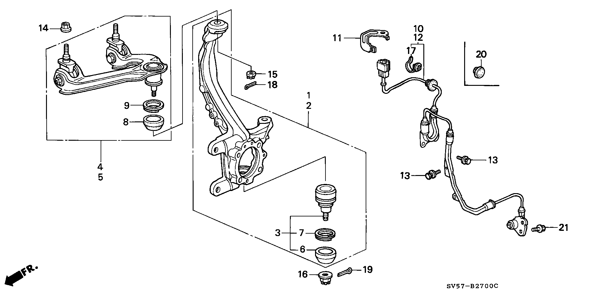 Honda 51210SV4J50 - Kande / juhtliigend onlydrive.pro