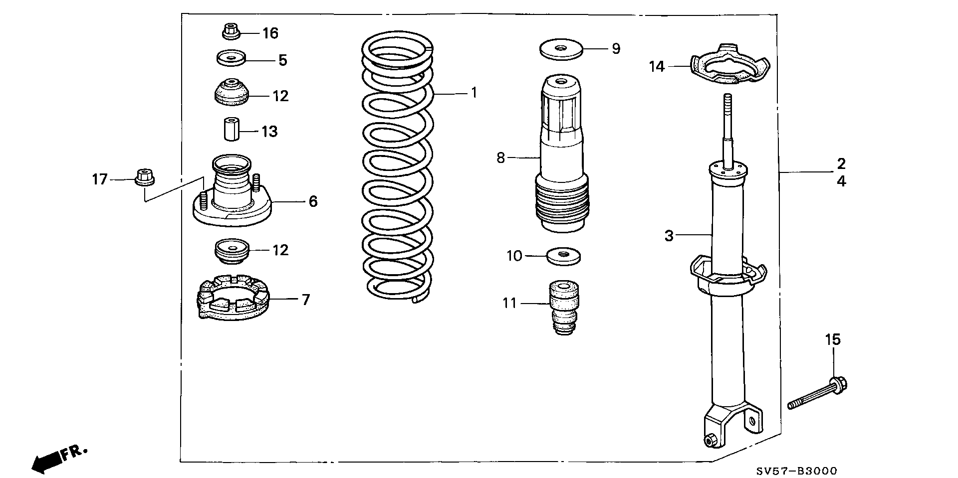 Honda 52728SM1A02 - Опора стойки амортизатора, подушка onlydrive.pro