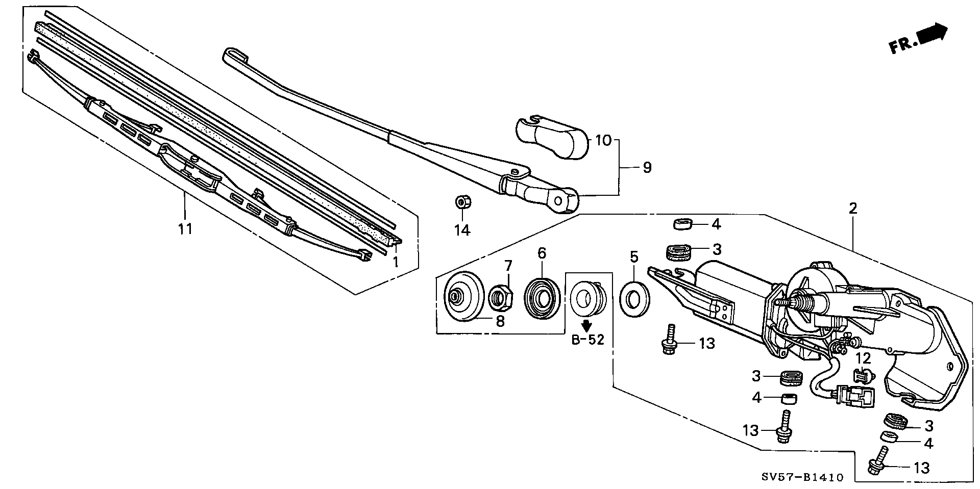 Honda 76730SV5A01 - Rear wiper: 001 pcs. onlydrive.pro