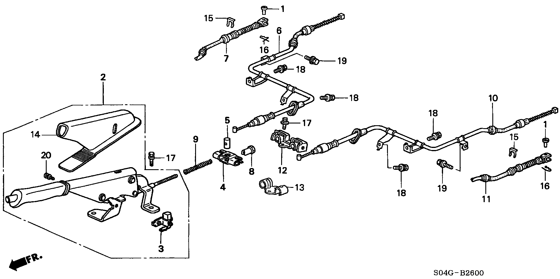 Honda 47510-S04-A02 - Тросик, cтояночный тормоз onlydrive.pro