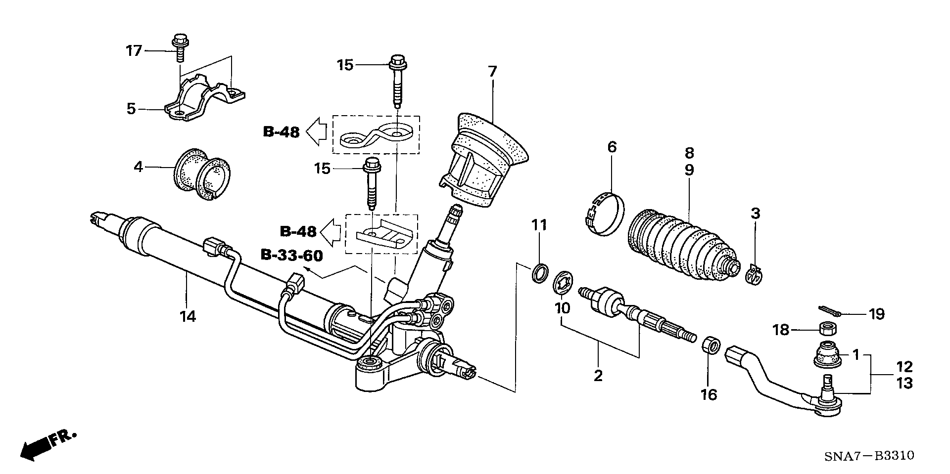 Honda 53540-SNA-A01 - Наконечник рулевой тяги, шарнир onlydrive.pro