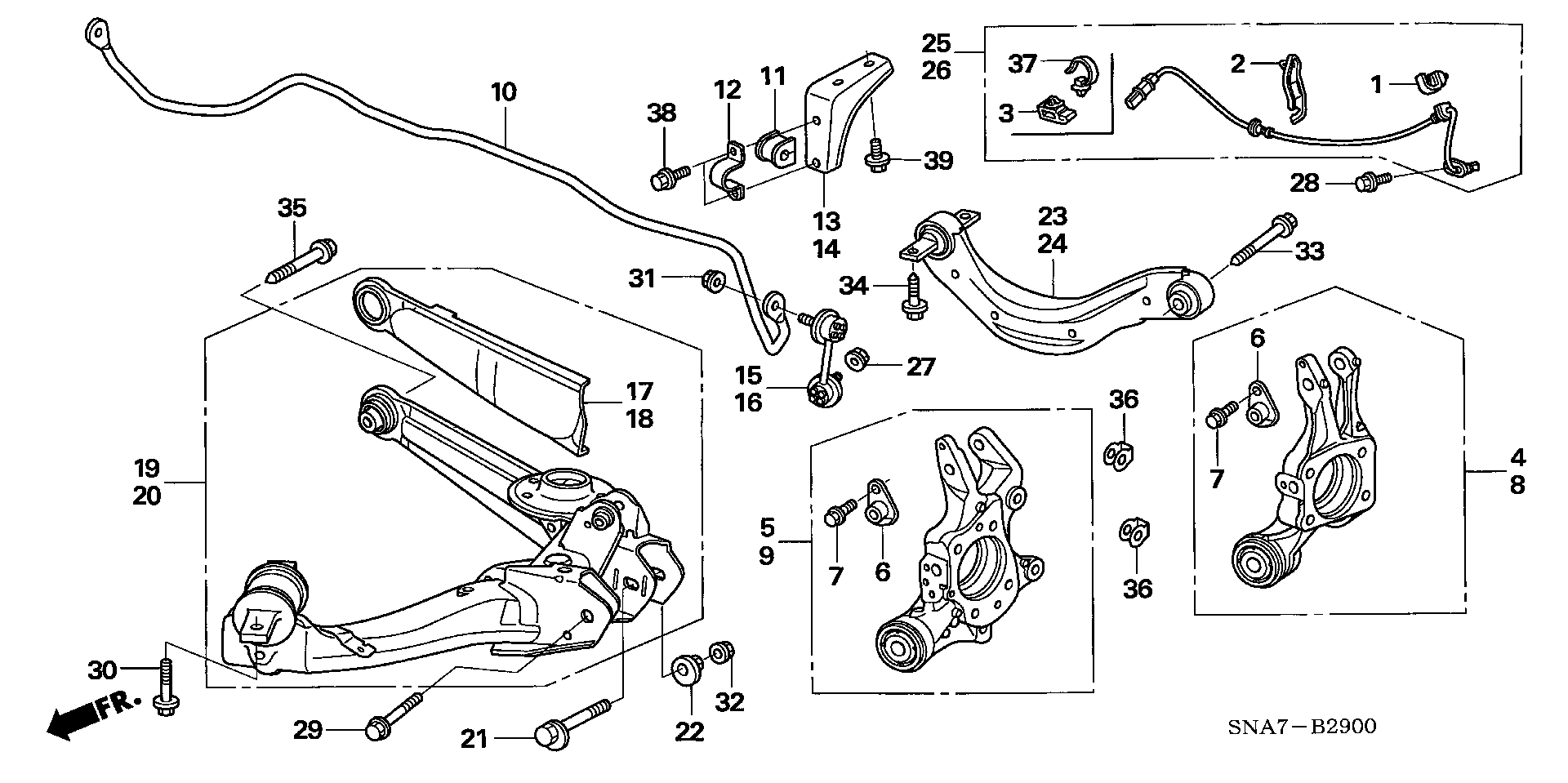 Honda 52320-SNA-A01 - Tanko, kallistuksenvaimennin onlydrive.pro