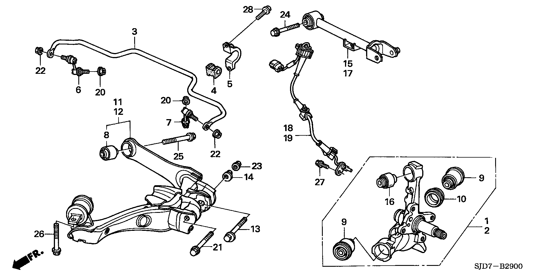 Honda 52320-SJF-003 - Tanko, kallistuksenvaimennin onlydrive.pro