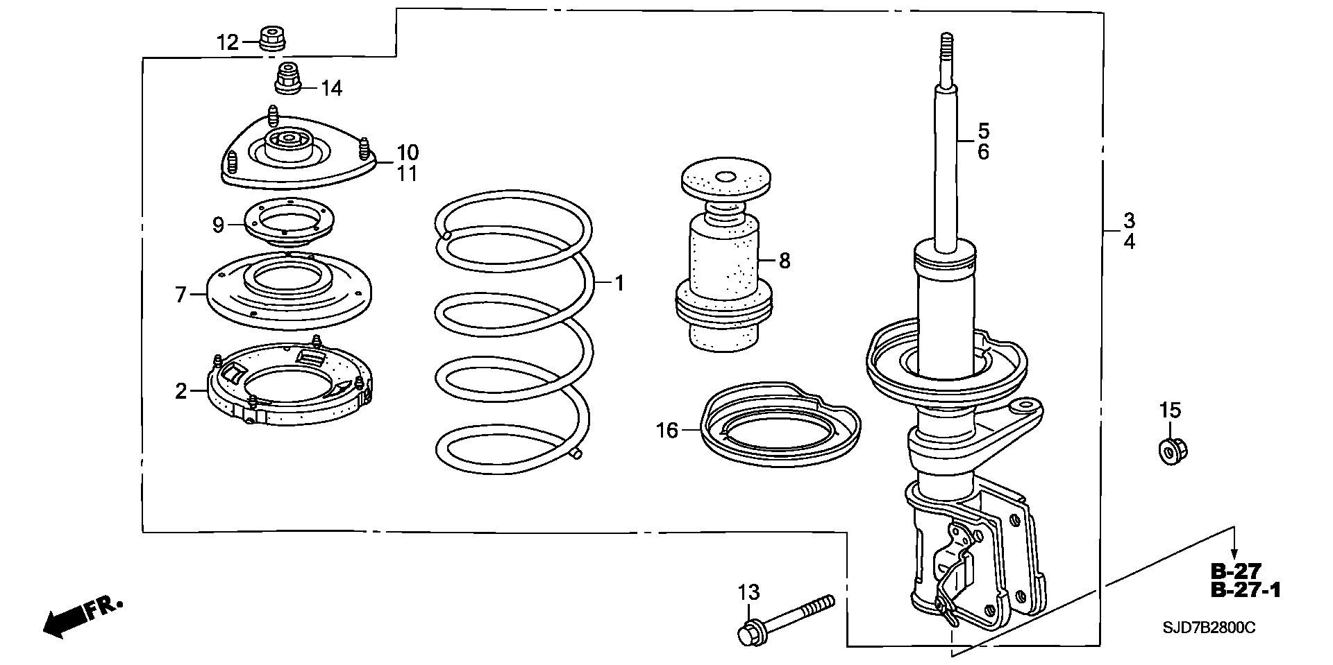 Honda 51726-SJF-004 - Pakabos statramsčio atraminis guolis onlydrive.pro