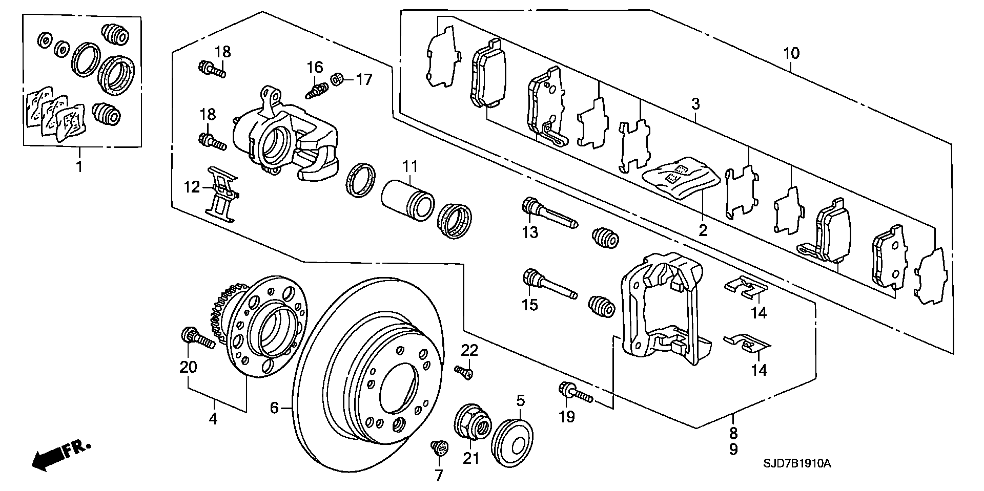 Honda 42200-SJF-951 - Rattalaagrikomplekt onlydrive.pro