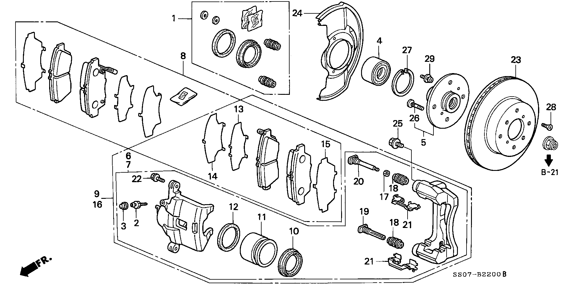 Honda 45022-SS0-G10 - Тормозные колодки, дисковые, комплект onlydrive.pro