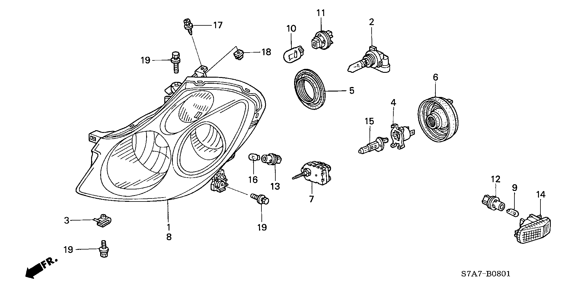 Honda 33103-SL5-A02 - Headlight (04): 002 pcs. onlydrive.pro