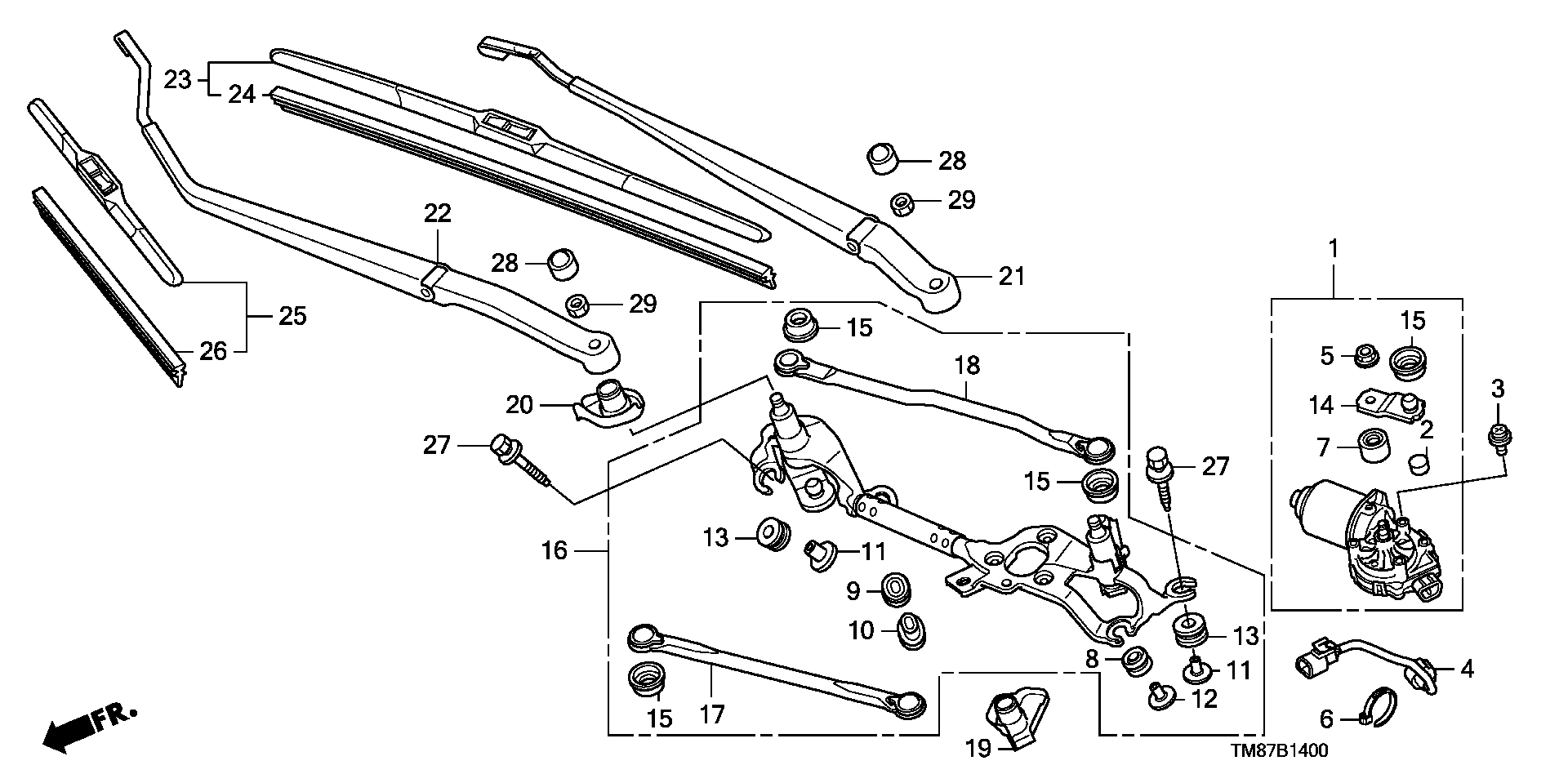 Honda 76632-TM8-003 - Stikla tīrītāja slotiņa onlydrive.pro