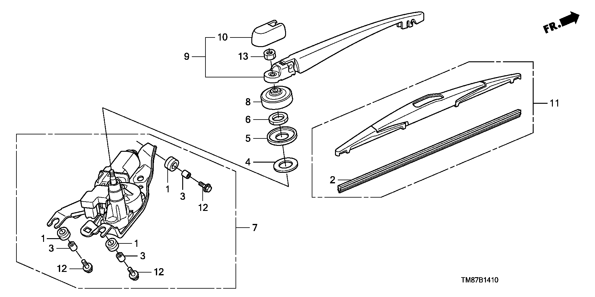 OEM 76730TM8003 - Rear wiper: 001 pcs. onlydrive.pro