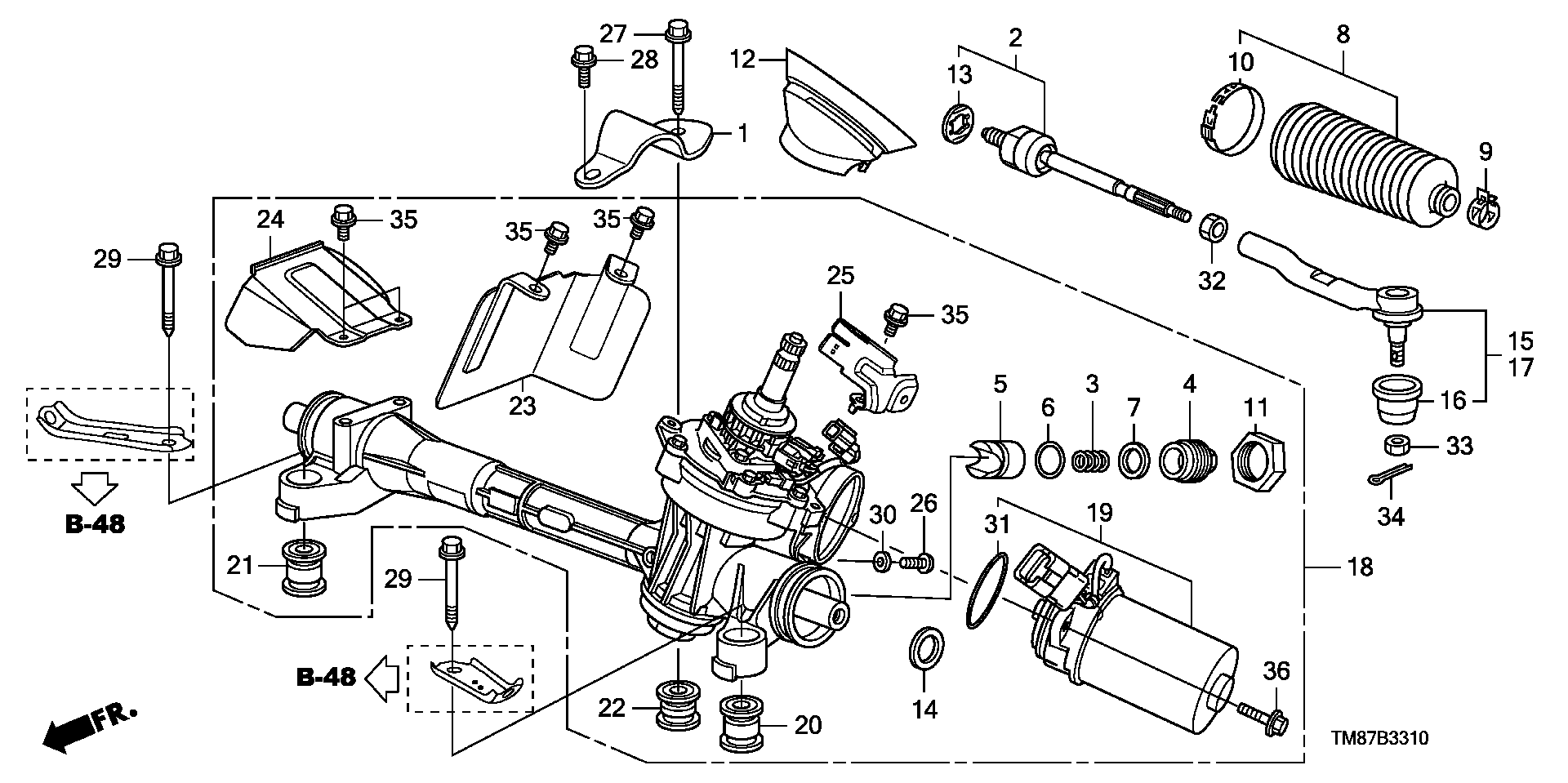 Honda 53429-TF0-003 - P.s. gear box(eps)(lh): 002 pcs. onlydrive.pro