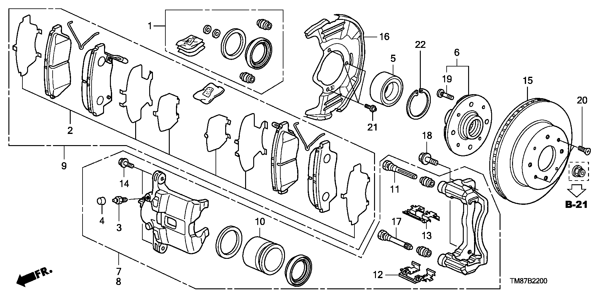 Hyundai 45022TM8G00 - Тормозные колодки, дисковые, комплект onlydrive.pro