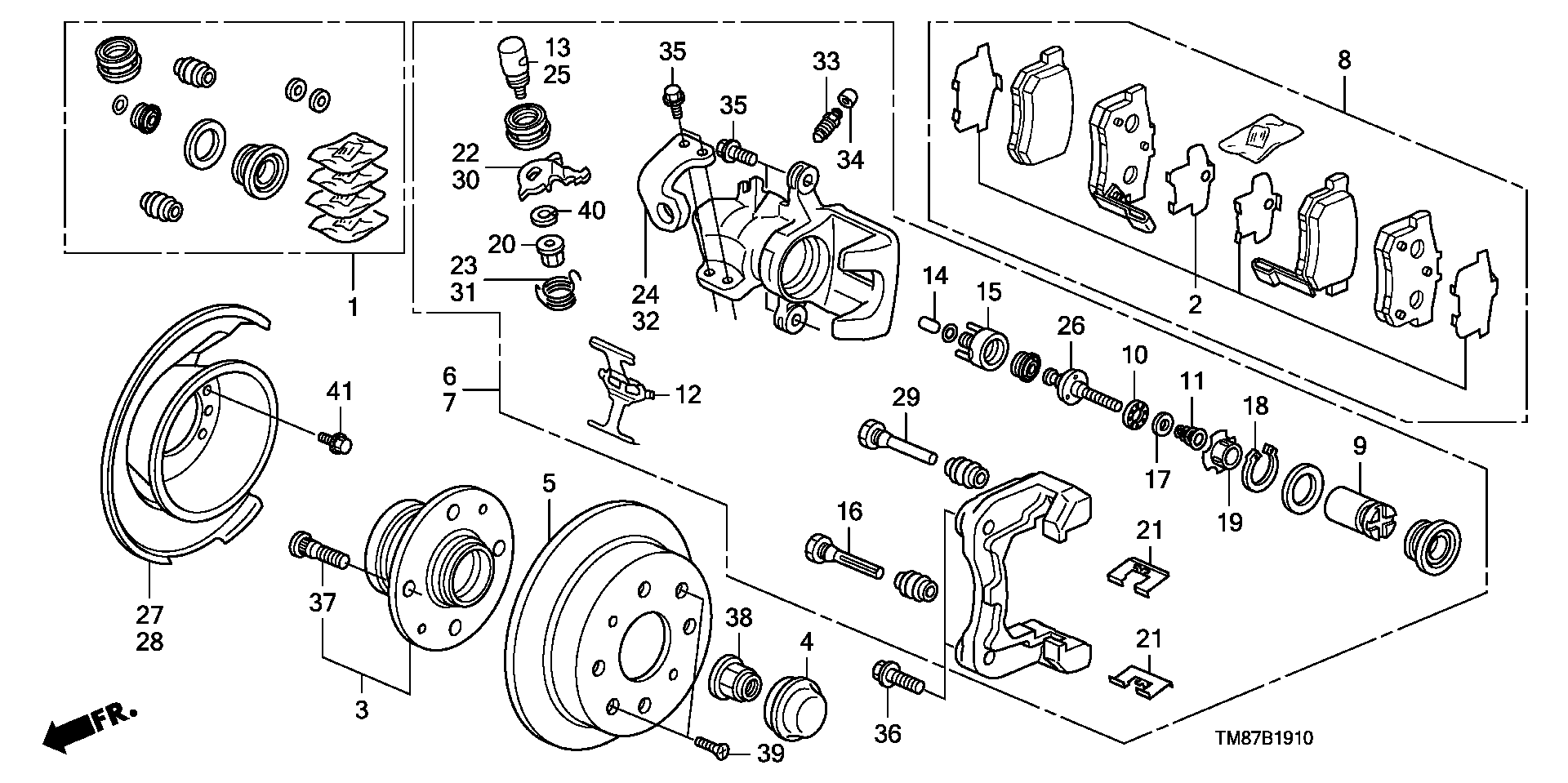 Honda 43022-TM8-G01 - Brake Pad Set, disc brake onlydrive.pro