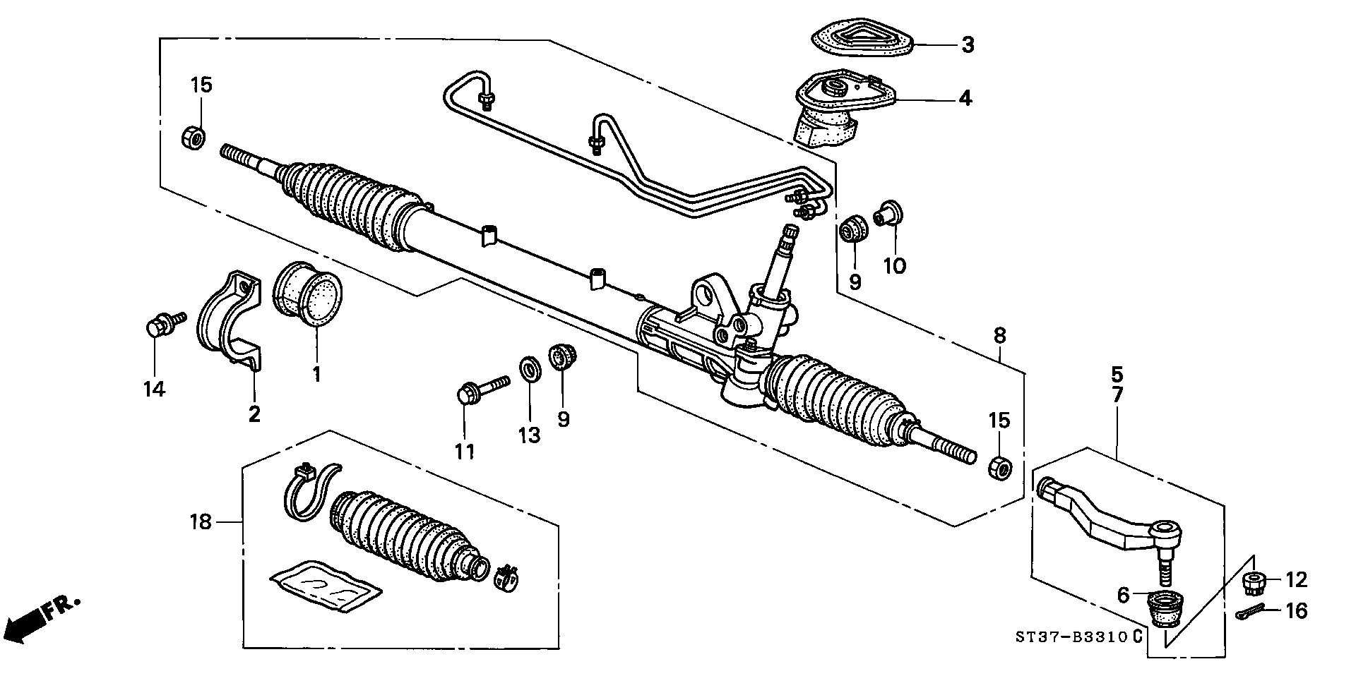 Honda 53560-ST3-E03 - Skersinės vairo trauklės galas onlydrive.pro