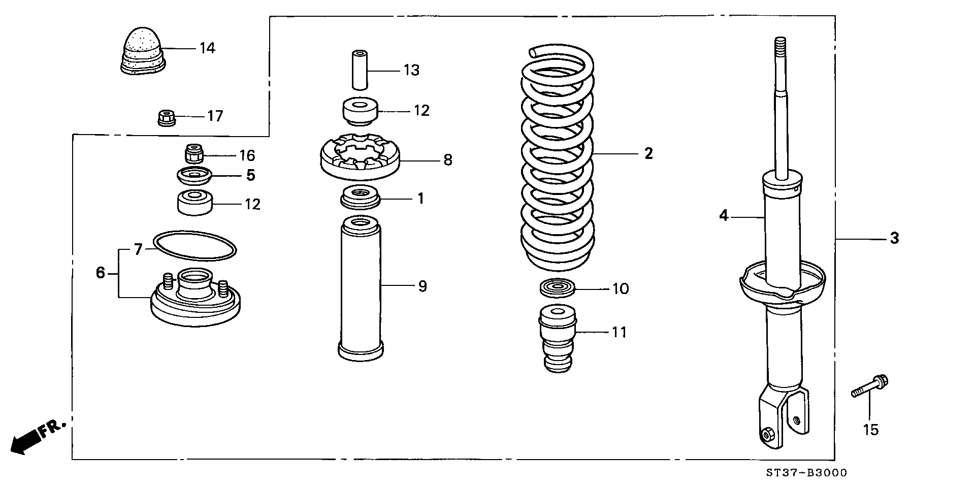 Honda 52725-SK3-000 - Pakabos statramsčio atraminis guolis onlydrive.pro