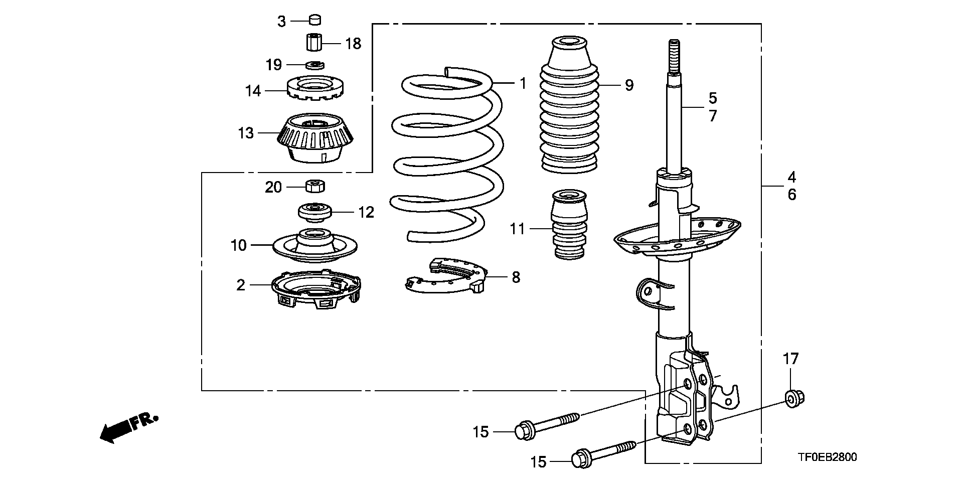 Honda 51621-TF0-G23 - Shock Absorber onlydrive.pro