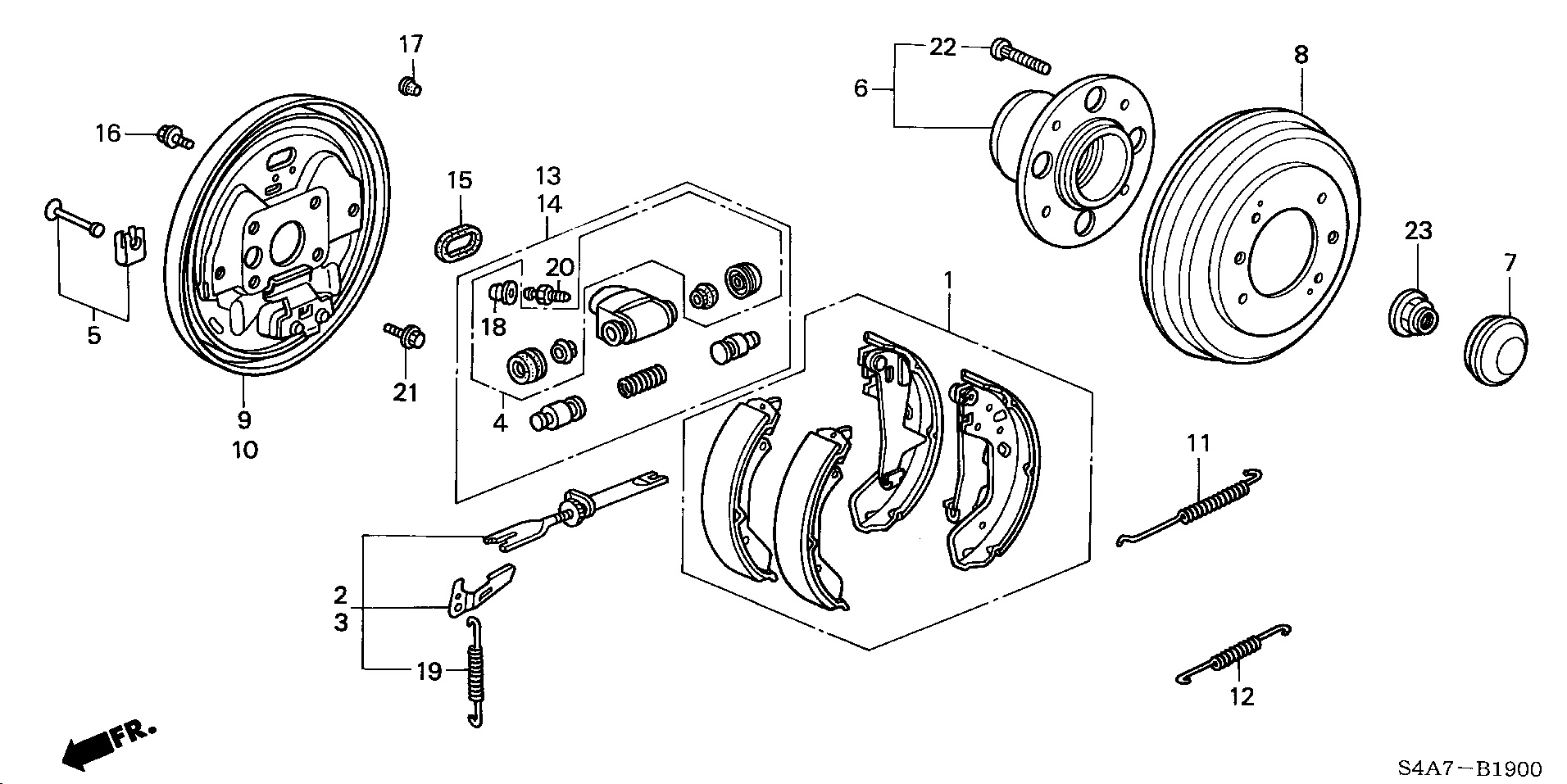 Honda 04431S1AE60 - Rear brake (drum): 001 pcs. onlydrive.pro