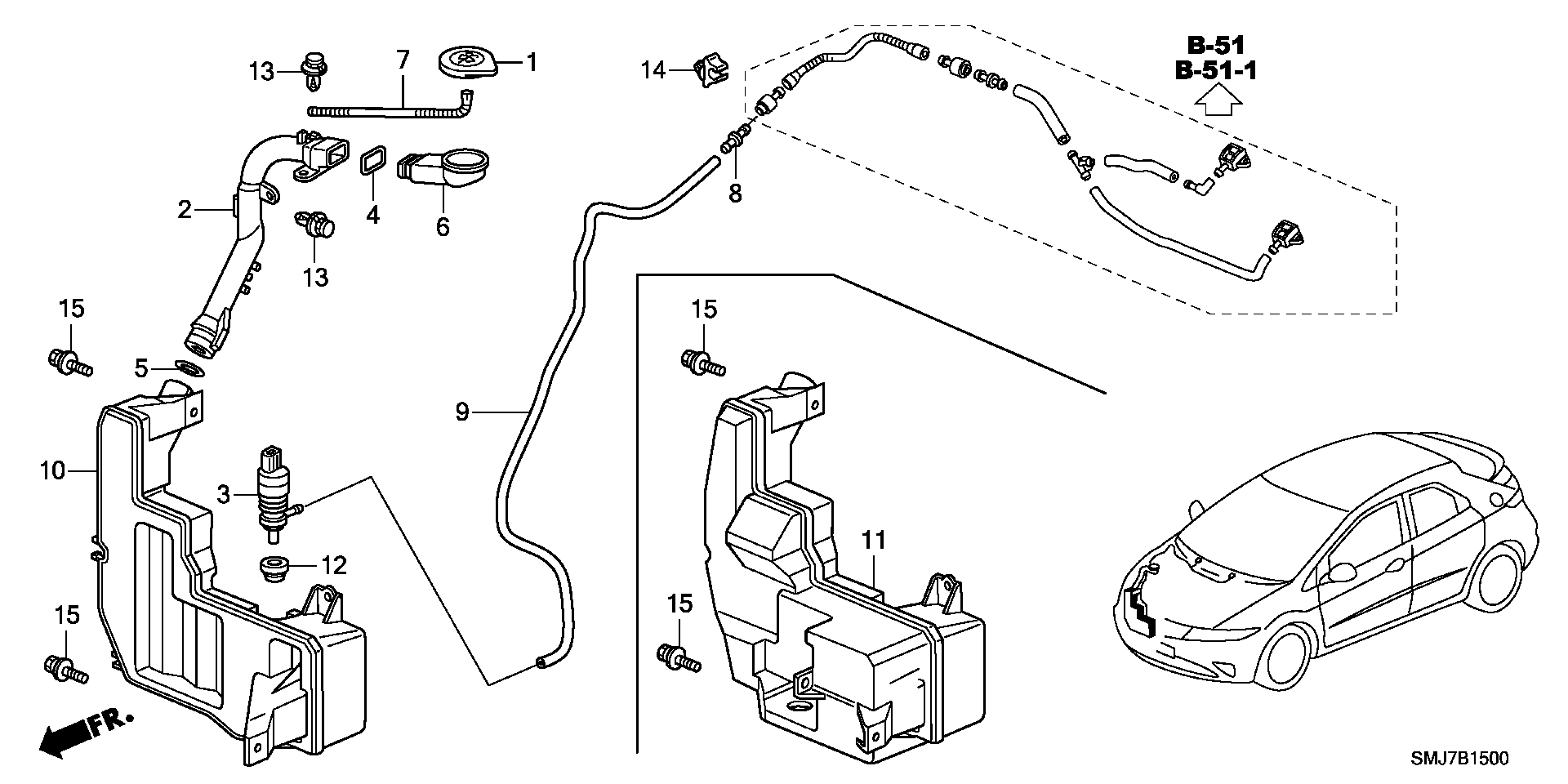 Honda 76806-SMG-E01 - Water Pump, window cleaning onlydrive.pro