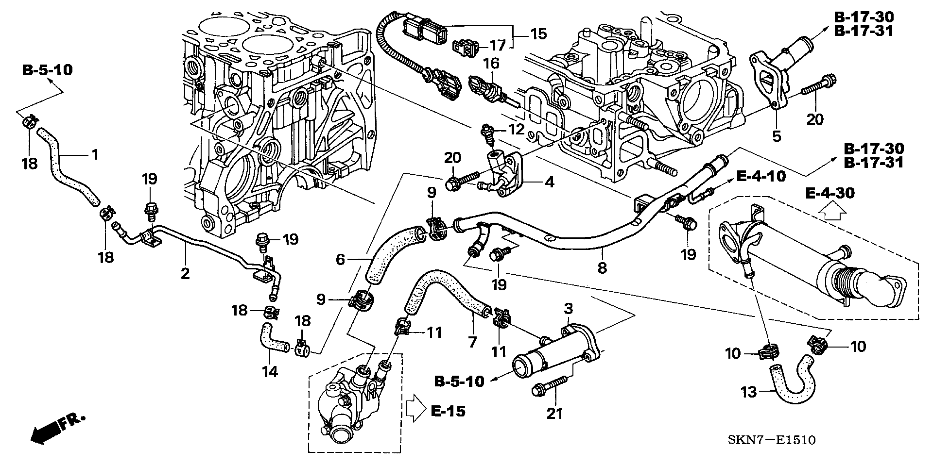 Honda 37 870-RBD-E01 - Water hose: 001 pcs. onlydrive.pro